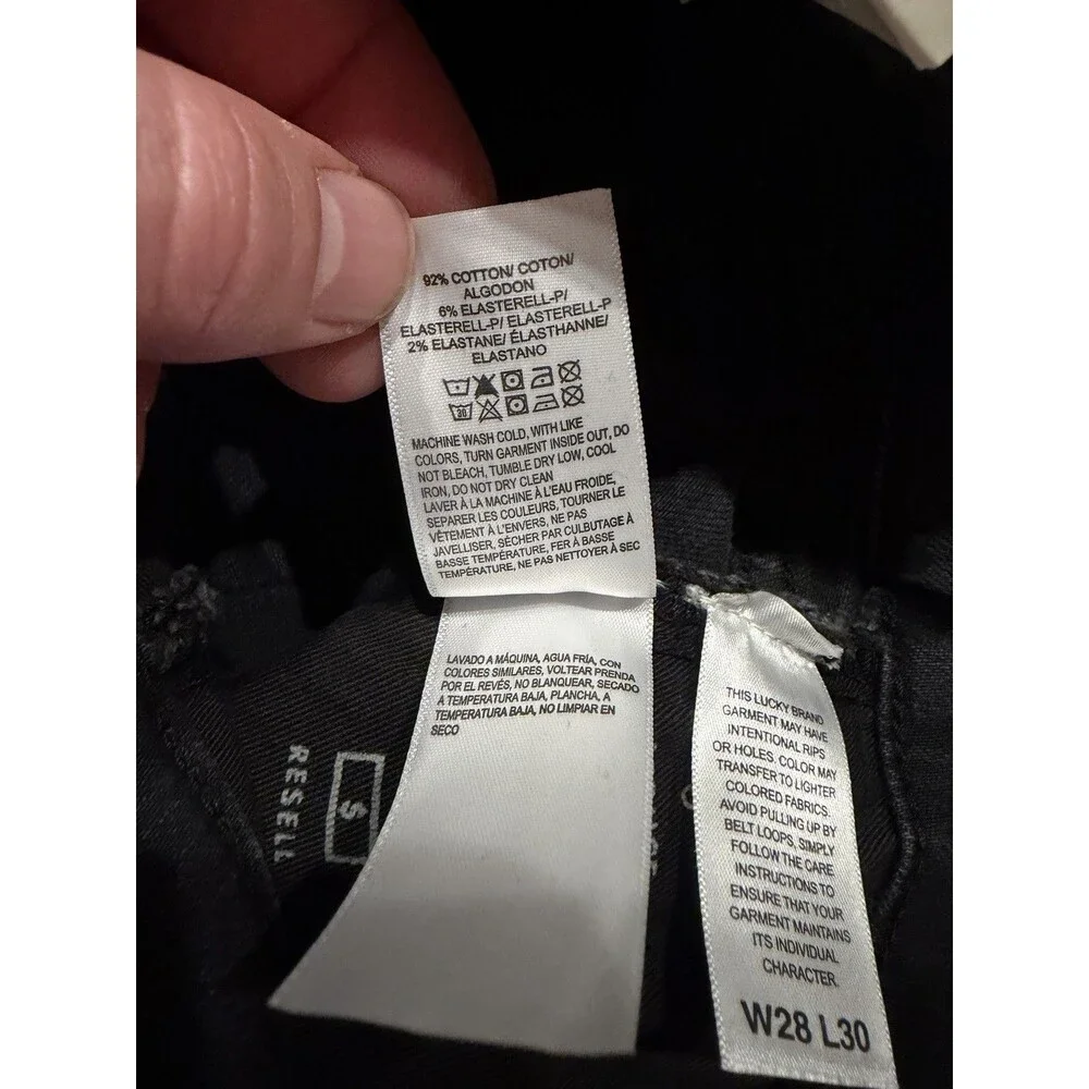 Lucky Brand Jeans Mens 28x30 Black Fade 412 Athletic Slim Straight Stretch NEW